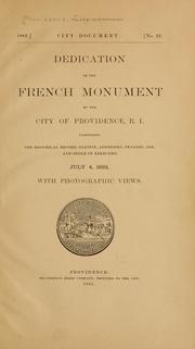 Dedication of the French monument by the city of Providence, R.I by Providence