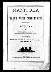 Cover of: Manitoba and North West Territories: letters