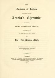 Cover of: customs of London: otherwise called Arnold's Chronicle