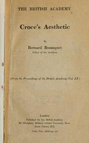 Cover of: Croce's Aesthetic by Bernard Bosanquet