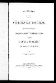 Cover of: Canada and the Continental Congress by Duane, William, William Duane