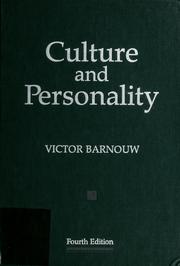 Cover of: Culture and personality