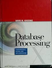 Cover of: Database processing | David Kroenke
