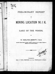 Cover of: Preliminary report on mining location no. 1 K, Lake of the Woods