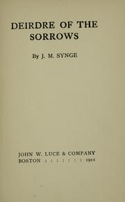 Cover of: Deirdre of the sorrows by J. M. Synge