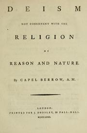 Cover of: Deism not consistent with the religion of reason and nature.