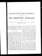 Cover of: The Northwest Rebellion by Thomas White