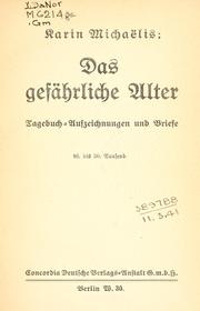 Cover of: Das gefährliche Alter by Karin Michaëlis