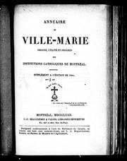 Annuaire de Ville-Marie by Louis Adolphe Huguet-Latour