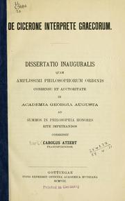 Front cover of De Cicerone interprete graecorum by Karl Atzert