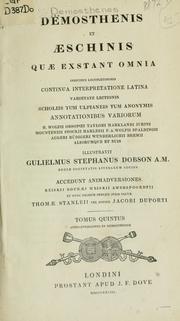Cover of: Demosthenis et Aeschinis quae exstant omnia by Demosthenes