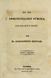 Cover of: De la administracion publica con relacion a España