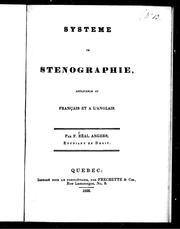 Cover of: Système de sténographie: applicable au français et à l'anglais