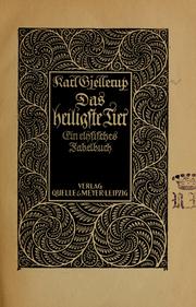 Cover of: Das heiligste Tier by Karl Gjellerup