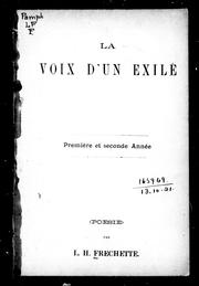 Cover of: La voix d'un exilé by Louis Honoré Fréchette