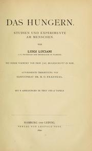 Cover of: Das Hungern; Studien und Experimente am Menschen.