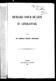 Cover of: Richard Coeur de Lion in literature