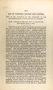 Cover of: The day of national prayer and fasting, Sept. 26, 1861: appointed by the President on the recommendation of both Houses of Congress