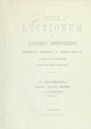 Cover of: De Necyomantia dialogo Luciani genuino. by Franz Volkmar Fritzsche