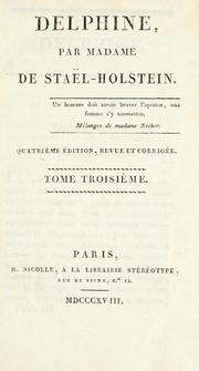 Cover of: Delphine by Madame de Staël