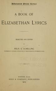 Cover of: A book of Elizabethan lyrics