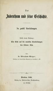Cover of: Das Judenthum und seine Geschichte in zwölf Vorlesungen by Abraham Geiger