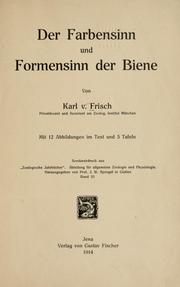 Cover of: Der farbensinn und Formensinn der Biene.
