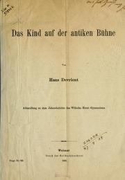 Cover of: Das Kind auf der antiken Bühne by Hans Devrient, Hans Devrient