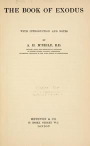 Cover of: The book of Exodus by A. H. McNeile