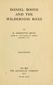 Cover of: Daniel Boone and the Wilderness Road by H. Addington Bruce