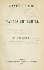 Daniel De Foe. Charles Churchill by Joachim Fernau