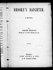 Cover of: Brooke's daughter by by Adeline Sergeant