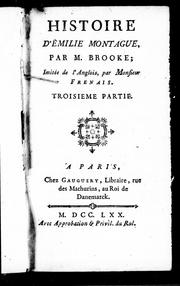 Cover of: Histoire d'Emilie Montague by Frances Brooke, Frances Brooke