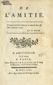 Cover of: De l'amitiâe.