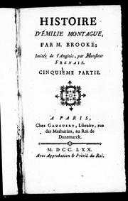 Cover of: Histoire d'Emilie Montague by Frances Brooke, Frances Brooke