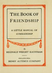 Cover of: book of friendship