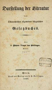 Cover of: Darstellung der Literatur des Österreichischen allgemeinen bürgerlichen Gesetzbuches