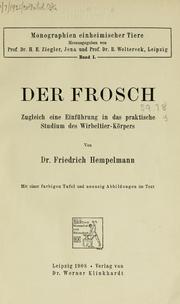 Cover of: Der Frosch by Friedrich Hempelmann