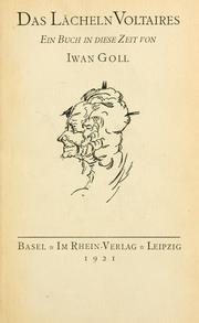 Cover of: Das Lächeln Voltaires, ein Buch in diese Zeit by Voltaire