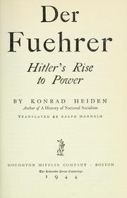 Cover of: Der Fuehrer; Hitler's rise to power