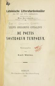 Cover of: De poetis nostrorvm temporvm.: Hrsg. von Karl Wotke.