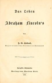 Cover of: Das Leben Abraham Lincoln's