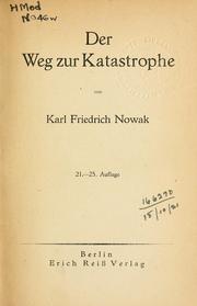 Cover of: Weg zur Katastrophe.