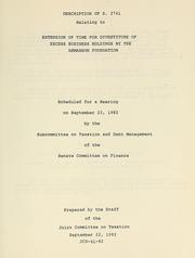 Description of S. 2741 relating to extension of time for divestiture of excess business holdings by the Ahmanson Foundation