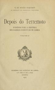 Cover of: Depois do terremoto: subsídios para a história dos bairros ocidentais de Lisboa.