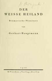 Cover of: Der weisse Heiland, dramatische Phantasie