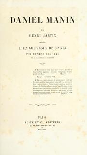 Cover of: Daniel Manin