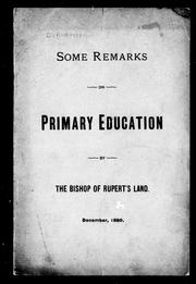 Some remarks on primary education by Robert Machray