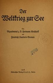 Cover of: Der Weltkrieg zur See