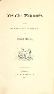 Cover of: Das Leben Muhammed's. by Theodor Nöldeke
